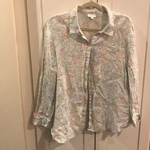 JJill floral linen blouse, LP